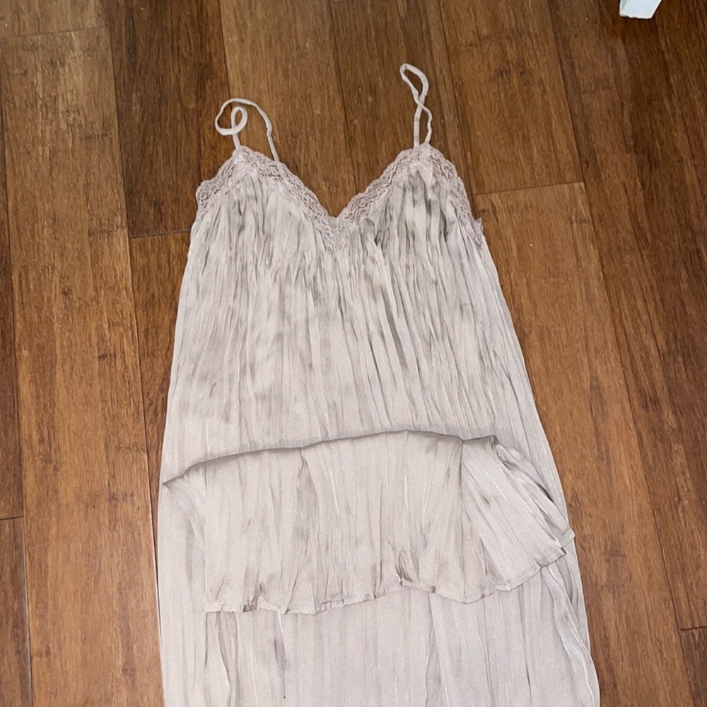 Long  pleated Polyester dress